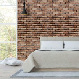 10 Packs 3D Wall Brick Self Adhesive Removable Wallpaper 11.8 x 11.8 Inch Wallpaper Brick Breakaway Wall Decals Vintage Faux Brick Wallpaper Brow