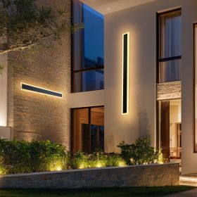 Outdoor Wall Lights, 2 Pack, 39.4 Inch Long Strip Modern Exterior Wall Sconce Light Fixtures, 2700K-6000K, IP65 Waterproof Anti-Rust