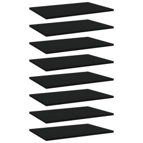 Shelf Set of 8 Black Engineered wood 23.6x15.7x0.6 in Simple