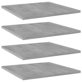 Shelf Set of 4 Concrete Grey Engineered Wood