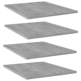 Shelf Set of 4 Concrete Grey Engineered Wood Medium