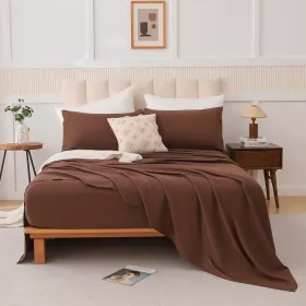 Four-piece Bed Set, K (Option: Brown)