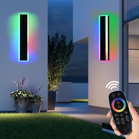 2 Packs Long Outdoor RGB LED Wall Lights (size: 24inch)